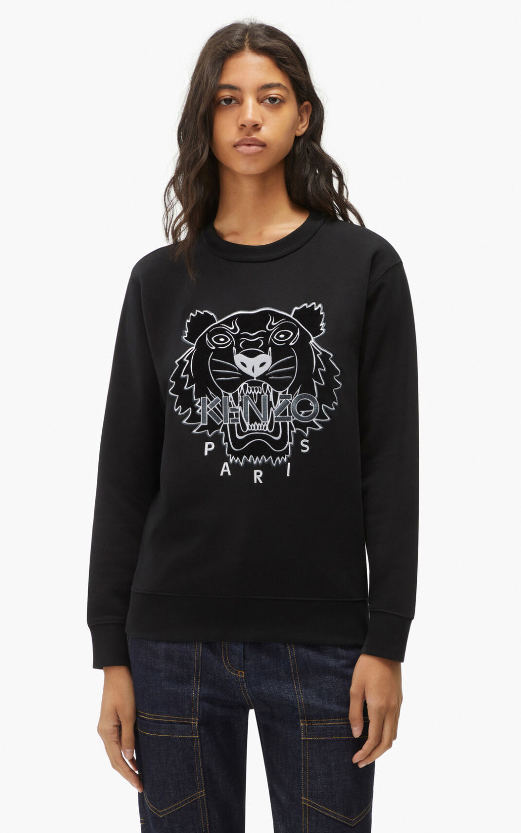 Kenzo The Kışlık Capsule Tiger Sweatshirt Bayan Siyah | 2138-NXRWO